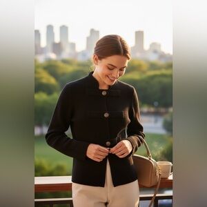 Axara Paris black button up sweater